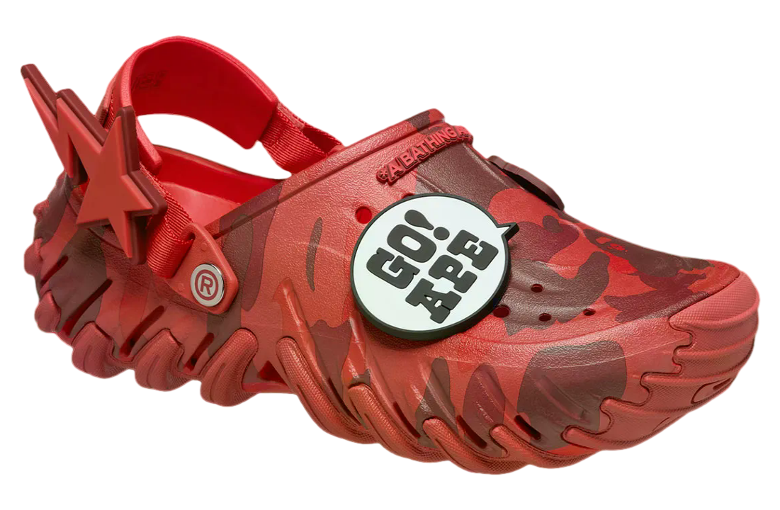 A Bathing Ape x Crocs Echo Clog Red | KicksOnFire