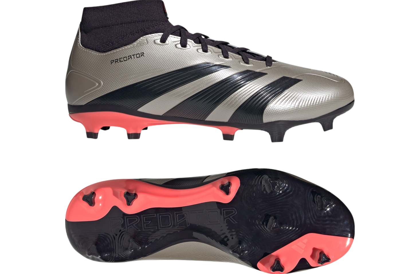 Adidas Predator League Sock FG Platinum Metallic / Aurora Black - Sep ...