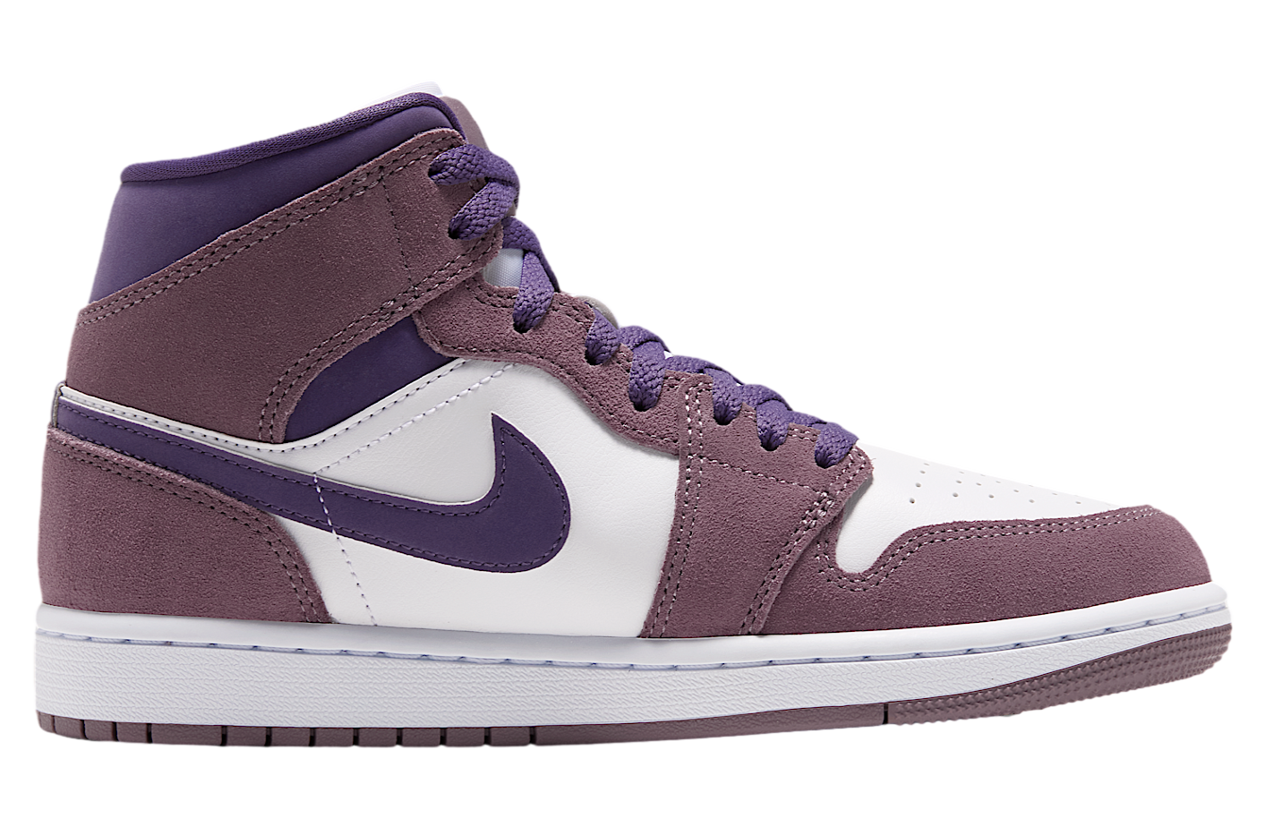 Air Jordan 1 Mid WMNS Purple Smoke / White