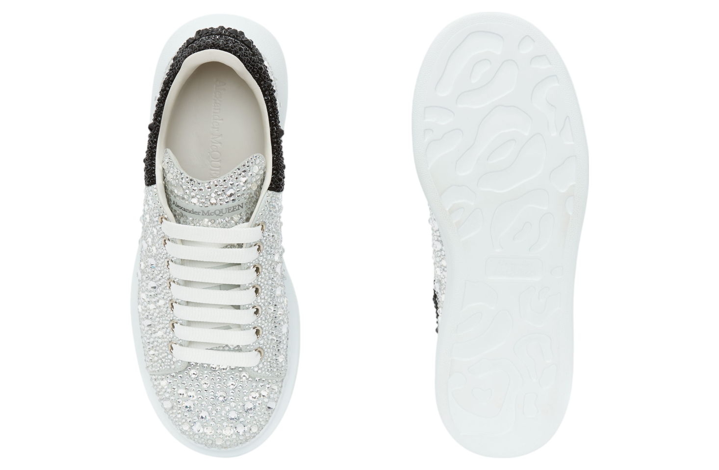 Alexander Mcqueen Crystal-Embellished Oversized White / Black 