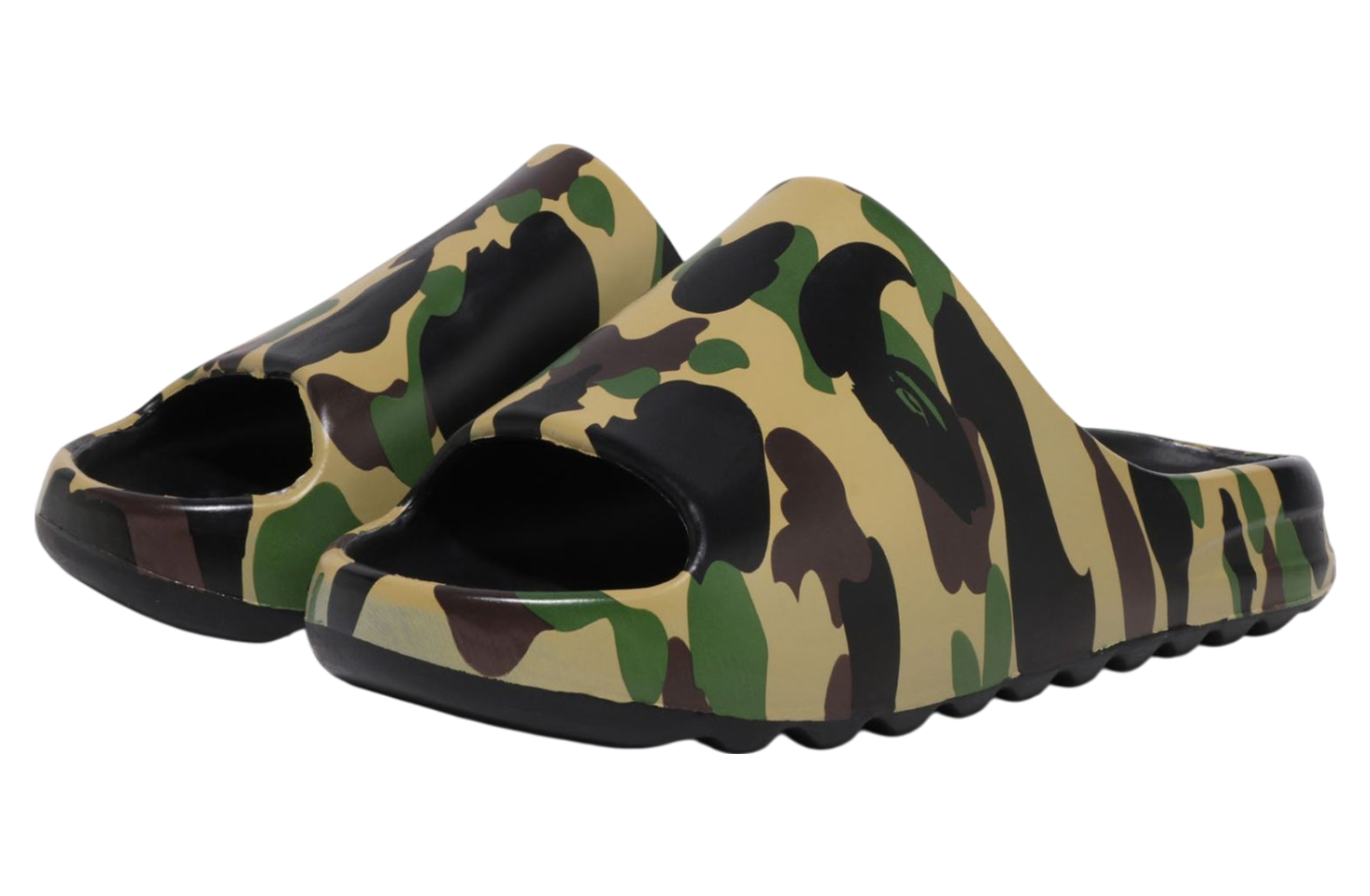 Bape 1st Camo Slide Sandals Yellow | KicksOnFire