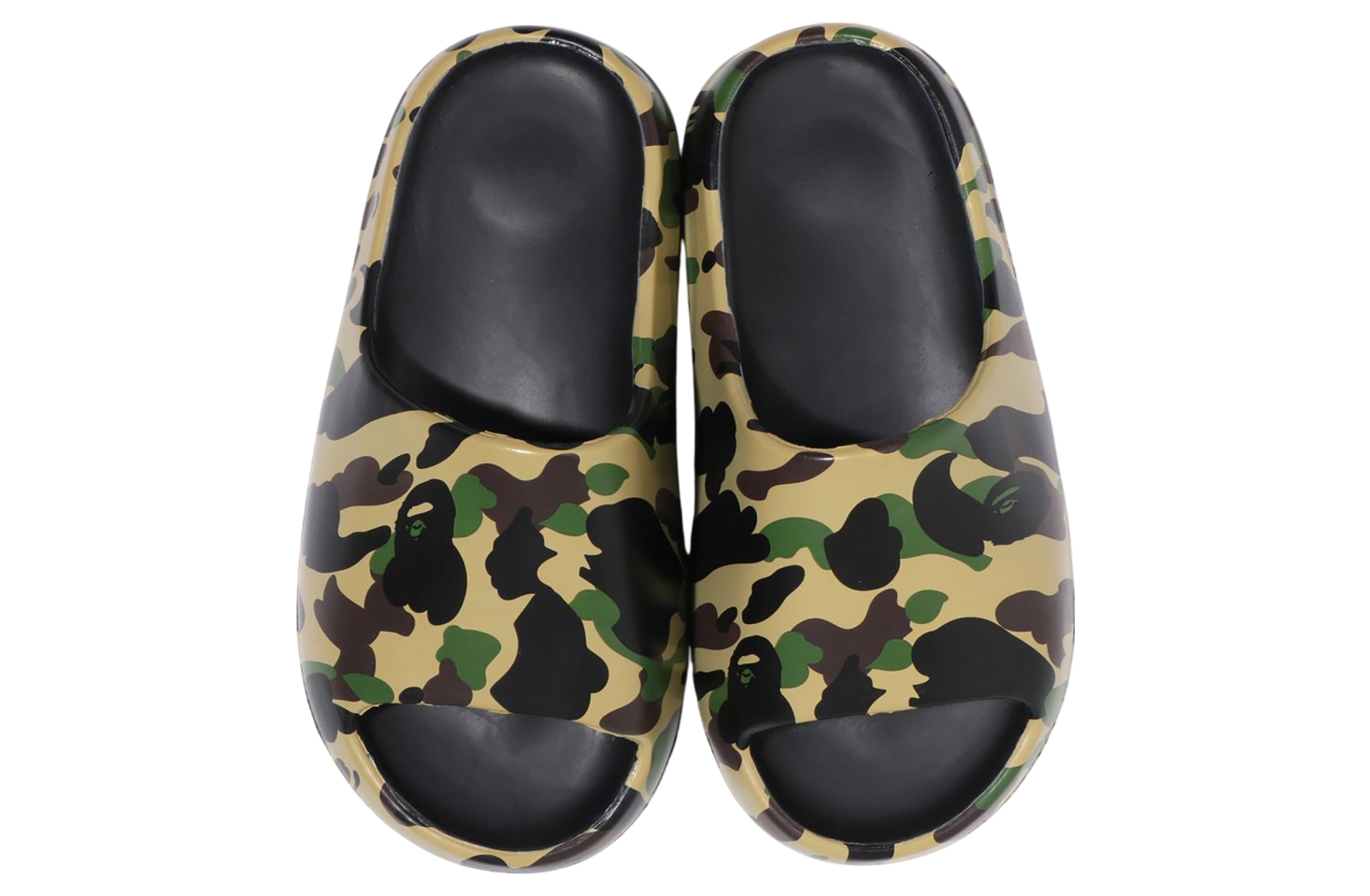 BAPE 1ST CAMO SLIDE SANDALS イエロー Bape 1st Camo Slide Sandals Yellow | KicksOnFire
