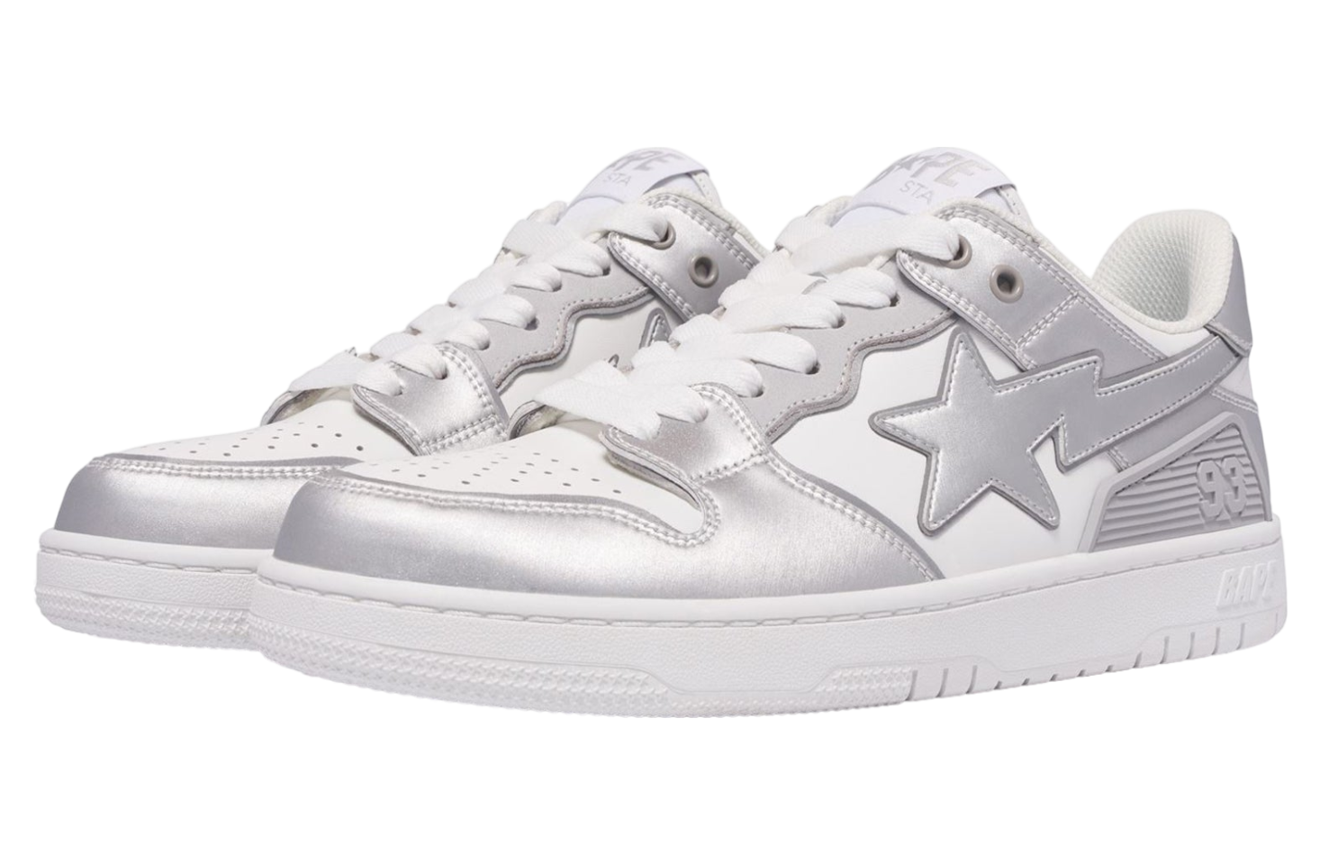 Bape Sk8 Sta #4 White / Silver - May 2024 - 1K30-191-311-White 