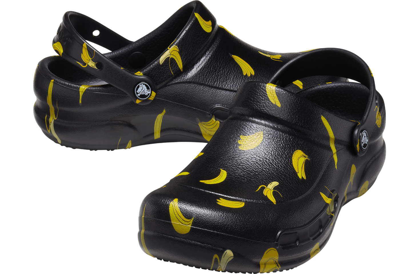 Crocs Bistro Clog Black Yellow Lightning Bolt Mens 9 Slip Resistant Work Shoe Crocs Bistro Graphic Slip Resistant Work Clog Black / Yellow  main image 2
