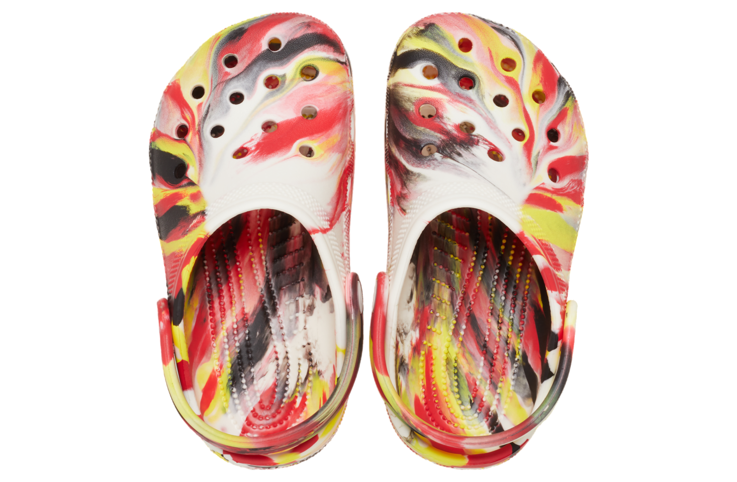 Crocs Classic Marbled Clog in the red and black colorway Crocs Classic Marbled Toddler Boys main image 4