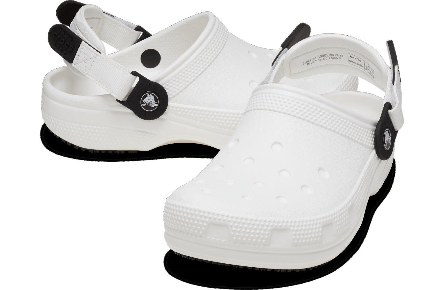 Crocs Men\'s White Black Classic Prominent Adjustable Work Clogs Size 7 Amazon.com | Crocs Unisex-Adult Bayaband Clogs, Black/White  main image 4