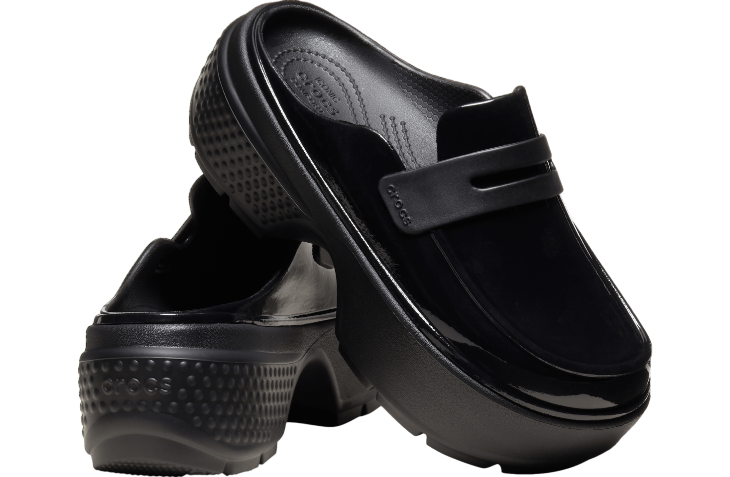 New CROCS Stomp Loafers Slip On Crocs Black Stomp Mary Jane Slip-on Loafers Crocs main image 3