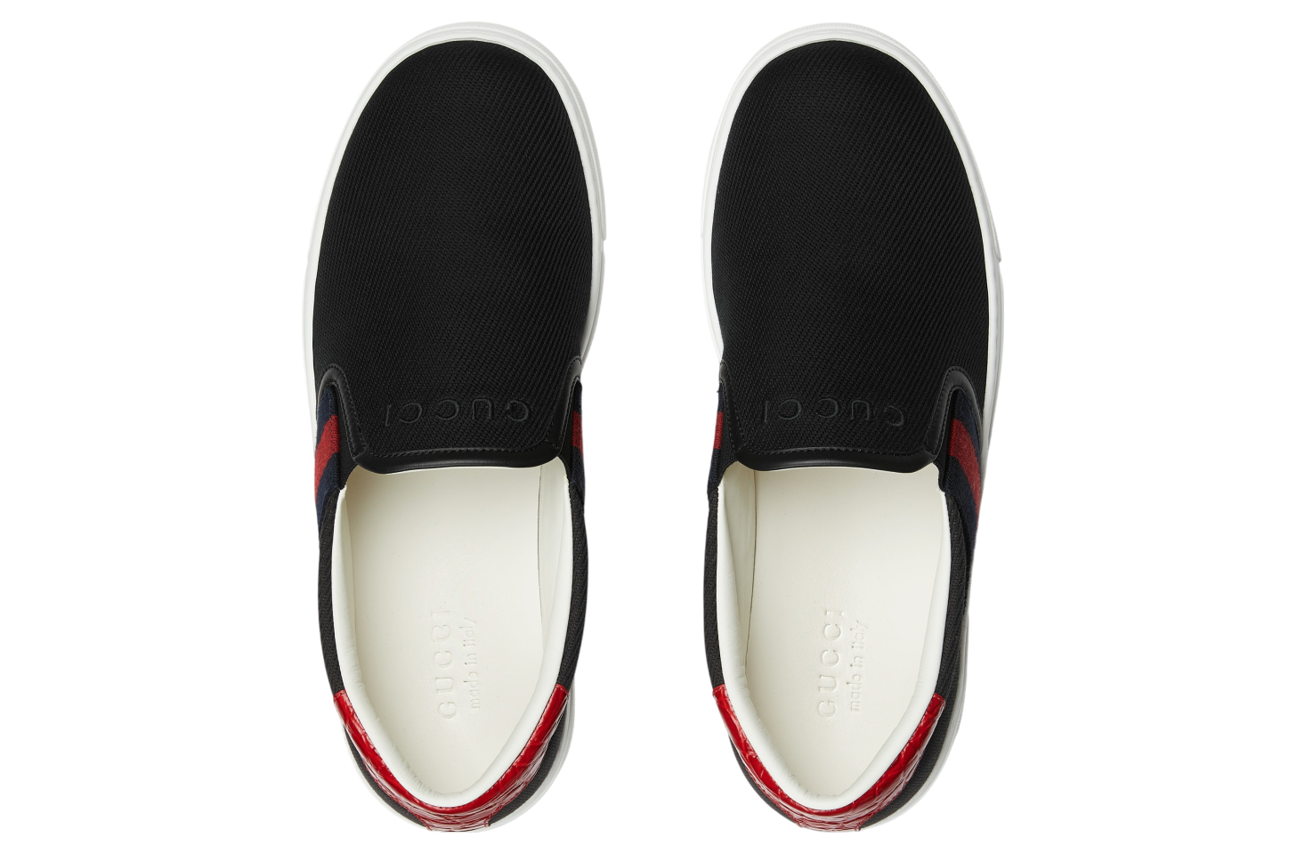 Gucci Black Canvas Slip-On Sneakers with Multicolor Logo Gucci Psychedelic Ace GG Monogram Men main image 3