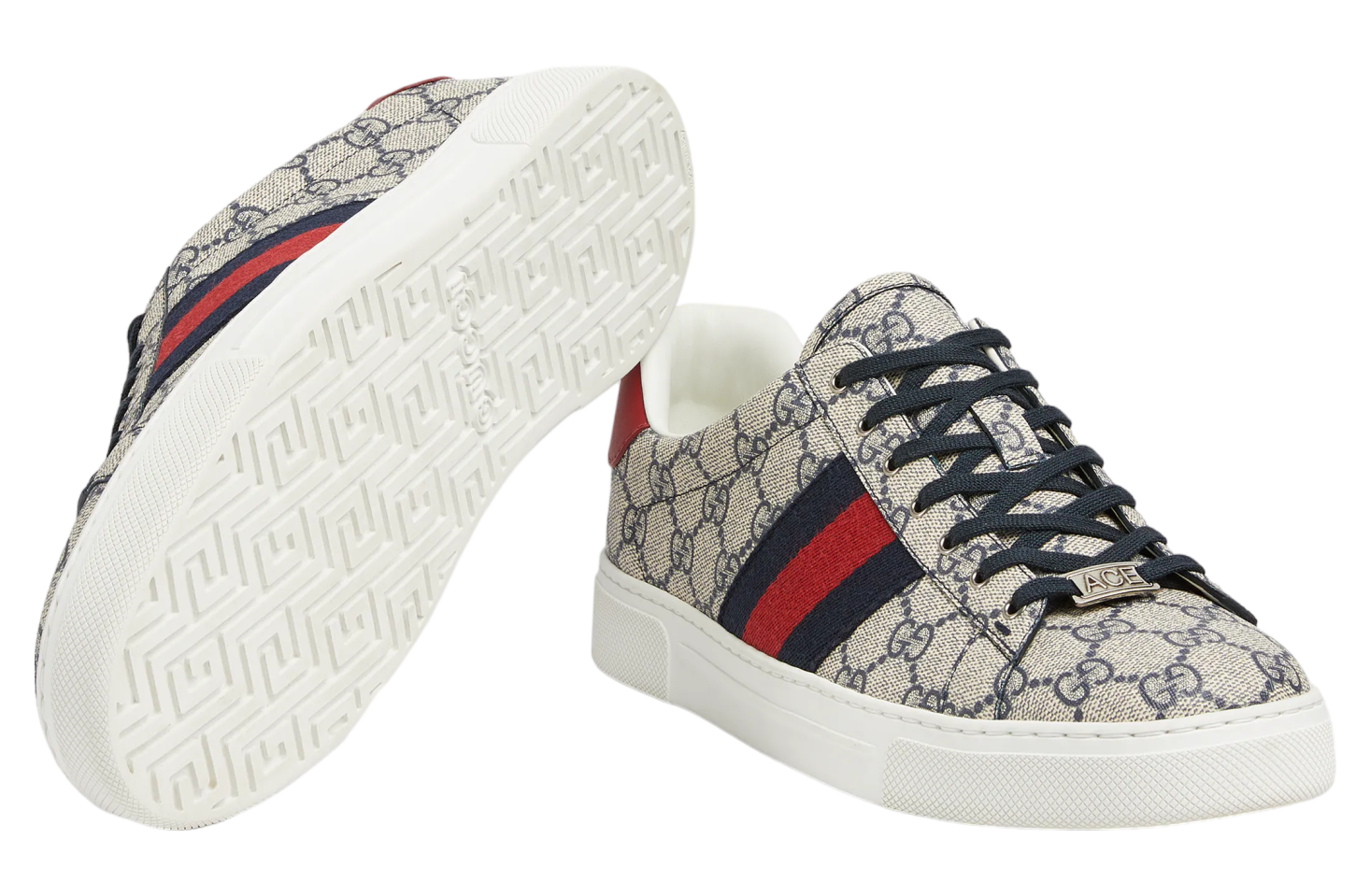 Gucci Ace With Web Beige / Blue Gg Supreme / Red - Jun 2024 