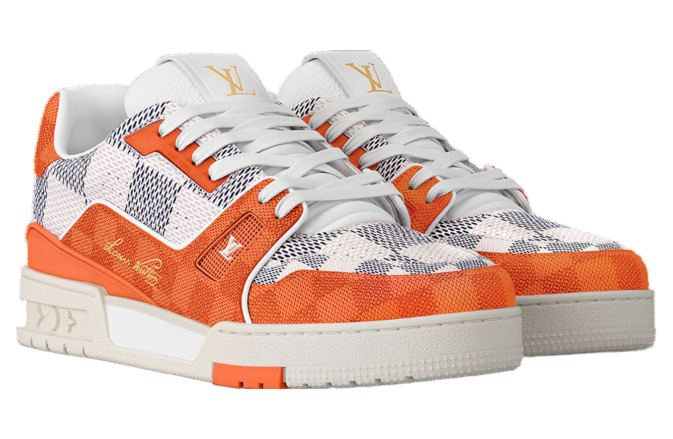 Louis Vuitton LV Trainer Damier White Orange - Aug 2024 - 1AC56P 