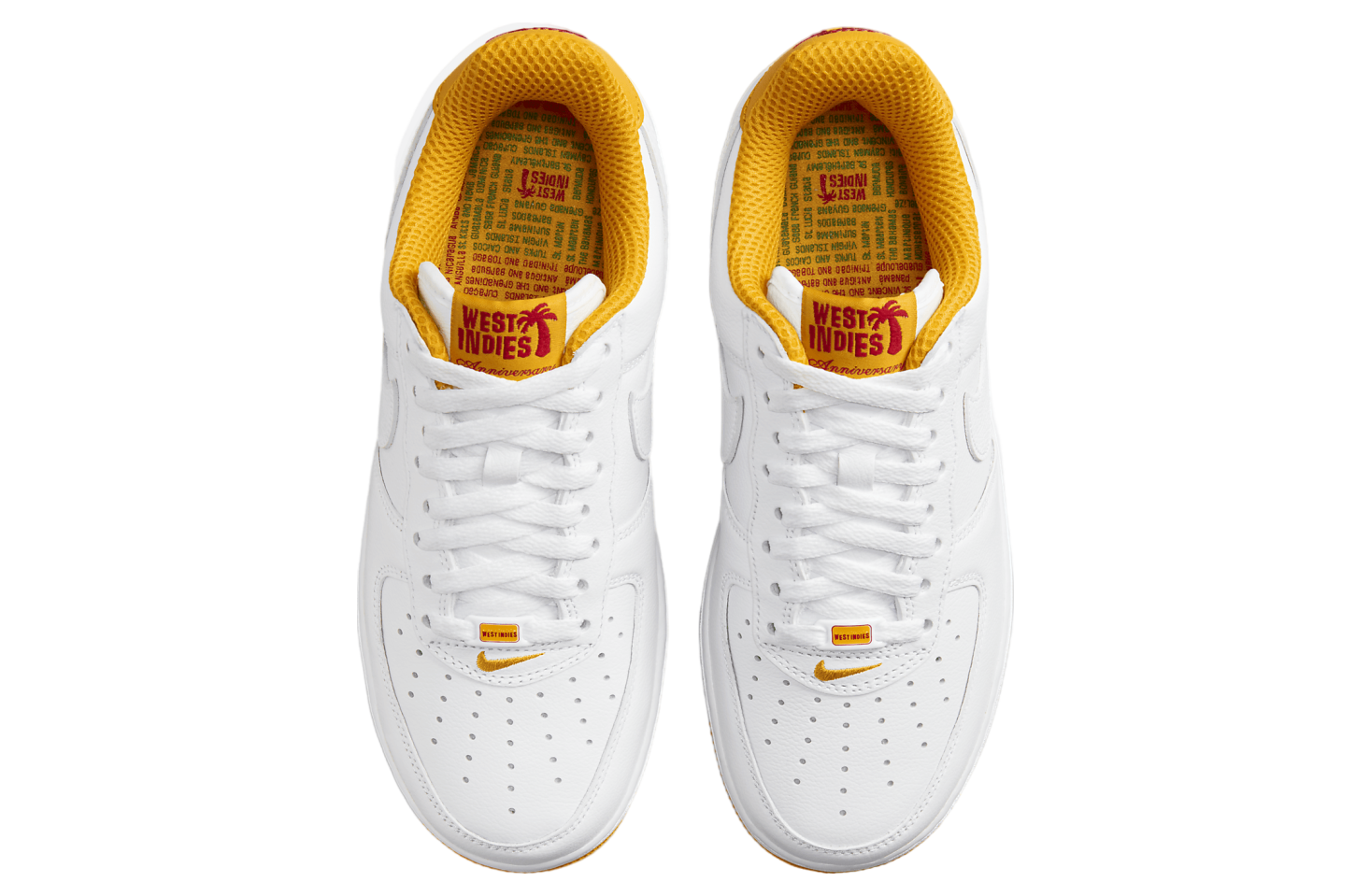 Nike Air Force 1 Low West Indies White Yellow - Aug 2023 - DX1156 