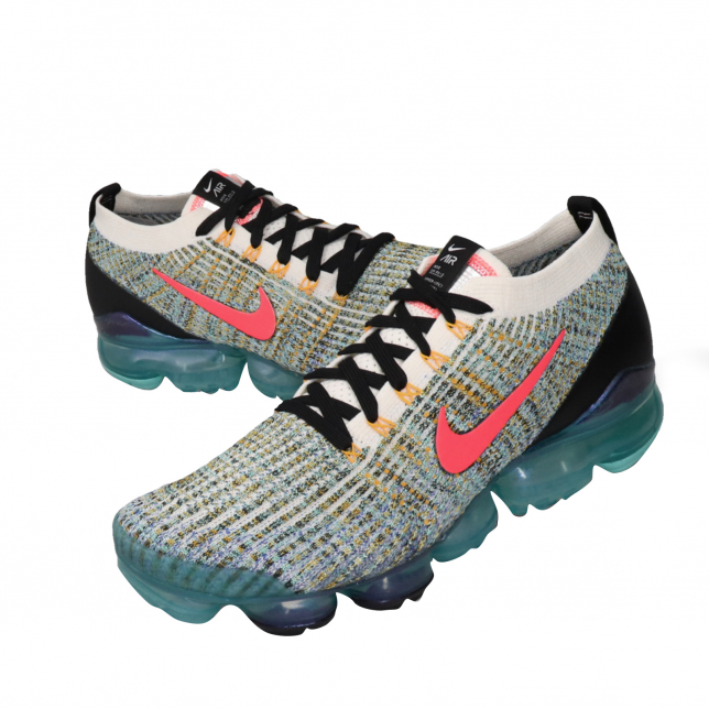 Nike Air Vapormax Flyknit 3 White Flash Crimson Hyper Turquoise