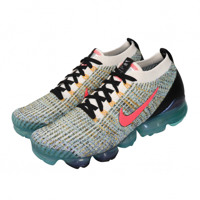 Nike Air Vapormax Flyknit 3 White Flash Crimson Hyper Turquoise