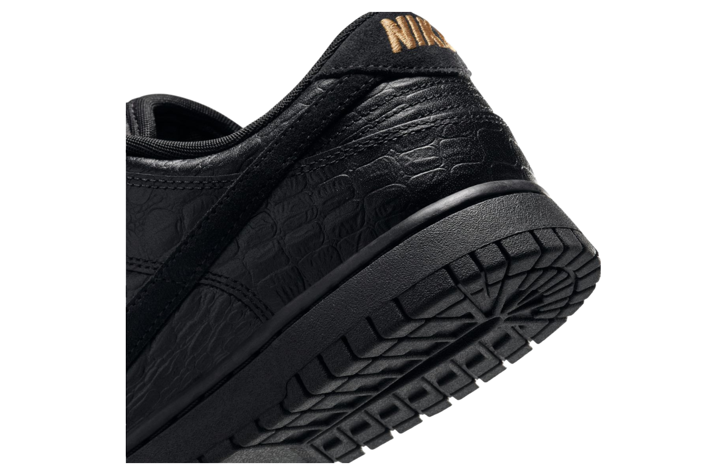Nike Dunk Low Black Metallic Gold Patent 309324-001 Men’s Size 8 /‎ Womens 9.5 Nike Dunk Low Embossed Womens Lifestyle Shoes Black Sail  main image 4