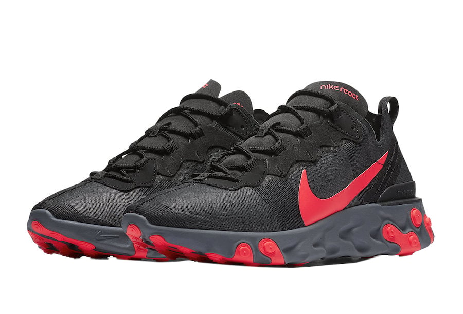 Nike React Element 55 Black Solar Red