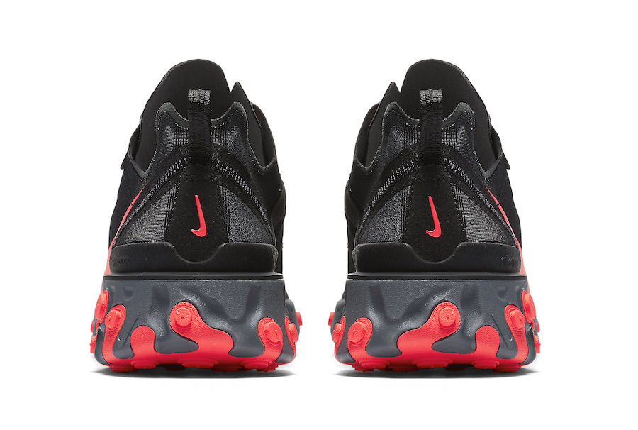 Nike React Element 55 Black Solar Red