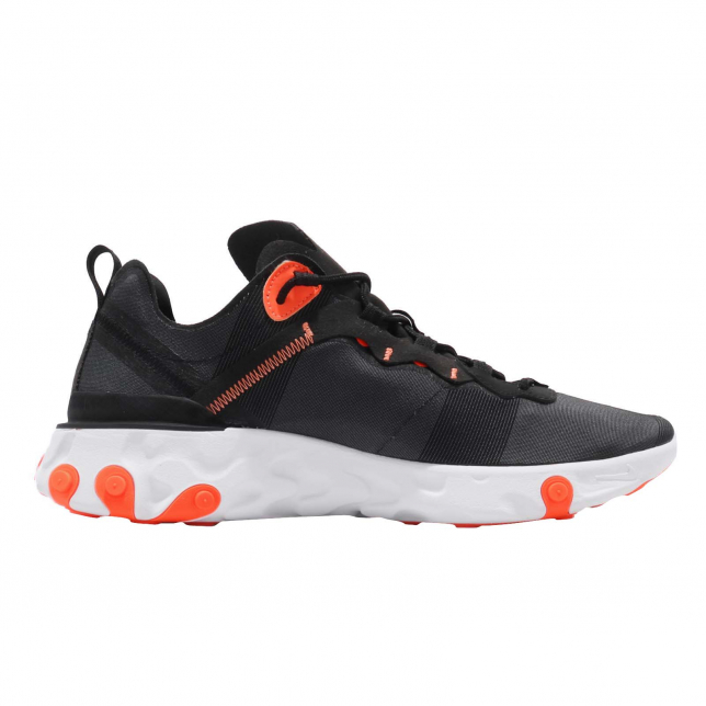Nike React Element 55 Black Wolf Grey Total Orange