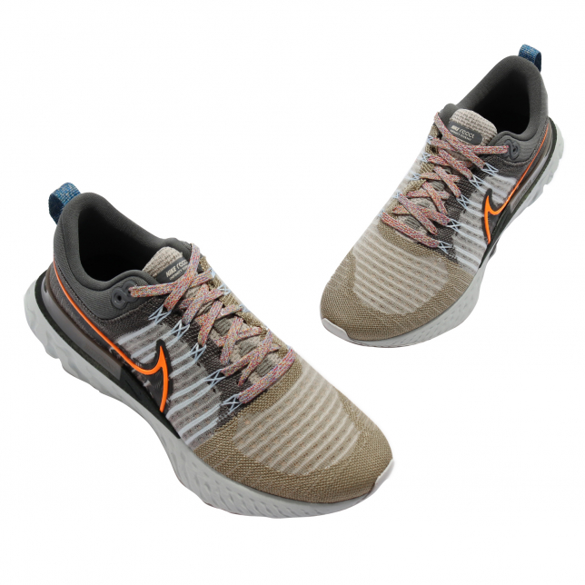 Nike React Infinity Run Flyknit 2 Light Bone Total Orange