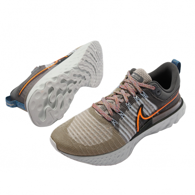Nike React Infinity Run Flyknit 2 Light Bone Total Orange