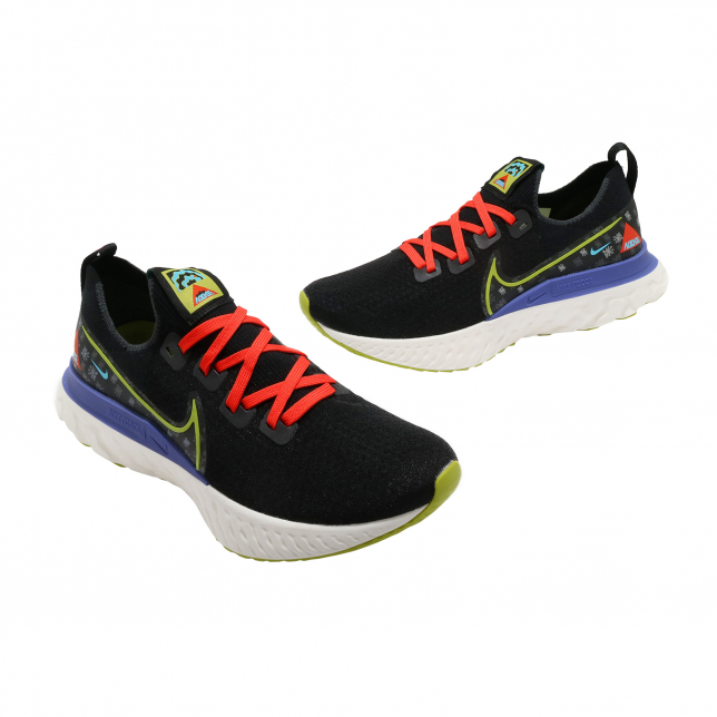 Nike React Infinity Run Flyknit Black Bright Cactus