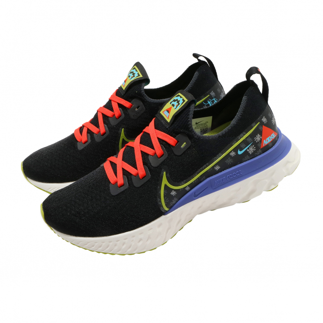 Nike React Infinity Run Flyknit Black Bright Cactus