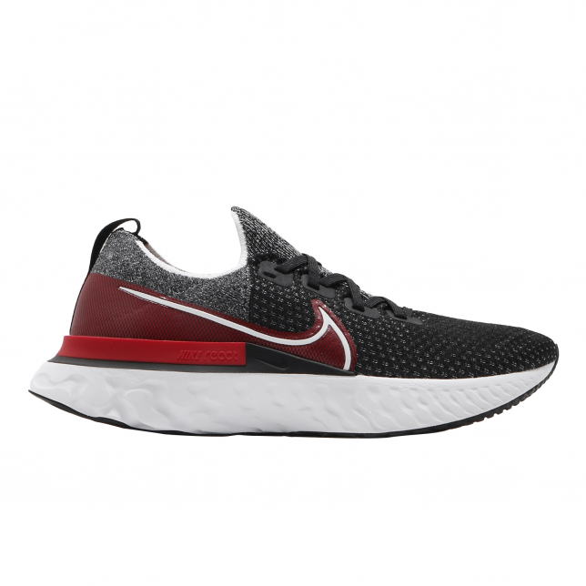 Nike React Infinity Run Flyknit Black White University Red