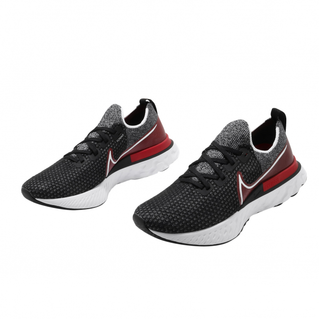 Nike React Infinity Run Flyknit Black White University Red