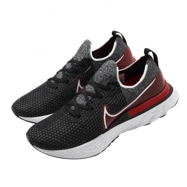 Nike React Infinity Run Flyknit Black White University Red