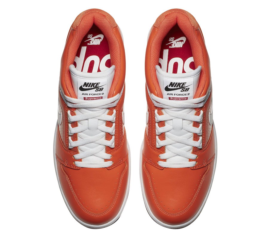 Supreme x Nike SB Air Force 2 Orange Blaze