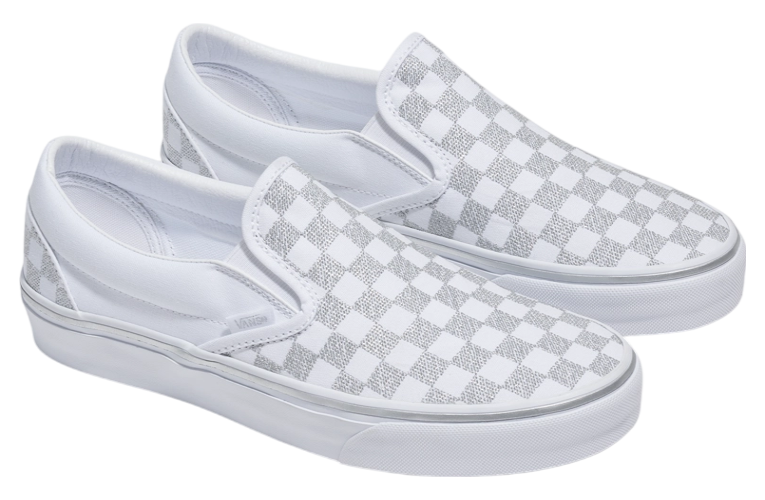 Vans Classic Slip-On Metallic True White – Men’s 12 / Women’s 13.5 Vans Women Classic Slip-On - Metallic Leather silver true white main image 4