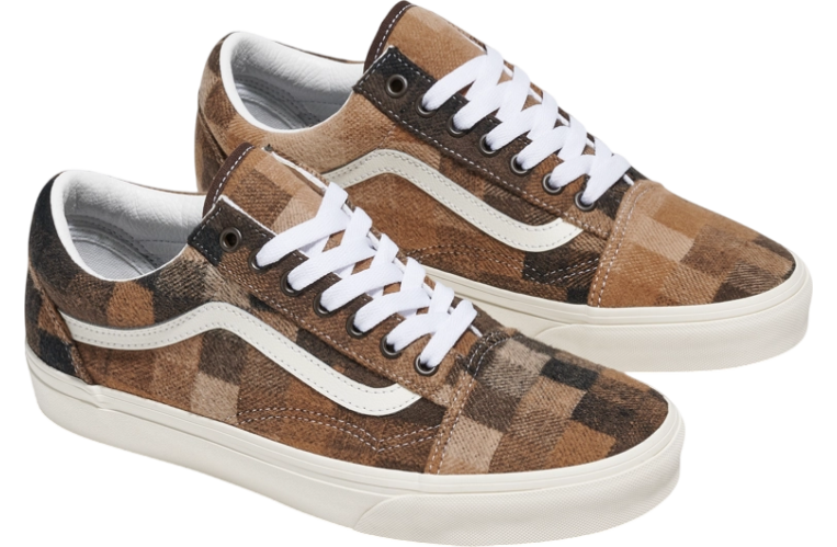 Vans Old Skool Sweater Check Brown sneakers logo flat shoes new tennis shoes Vans main image 4