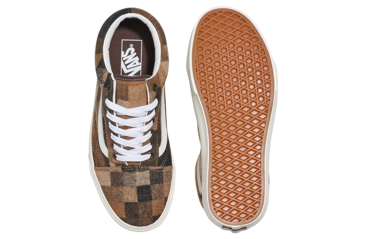 Vans Old Skool Sweater Check Brown sneakers logo flat shoes new tennis shoes Vans main image 2