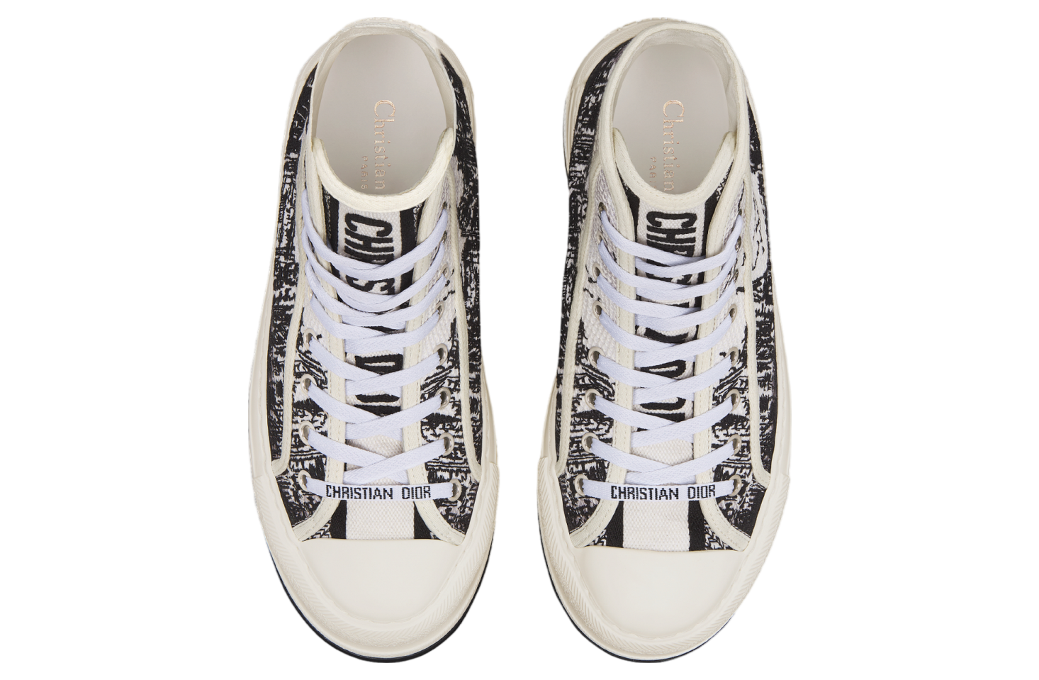Walk n Dior High Platform WMNS Cotton Embroidered / White - Jun 