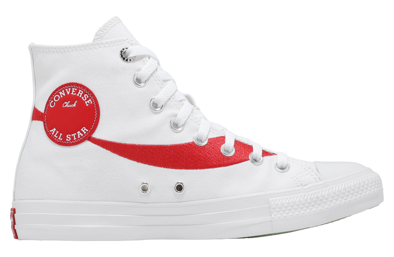 Converse White High-Top Canvas Chuck Taylor Sneakers with Red Trim Converse Chuck Taylor All Star High Youth Kids main image 2