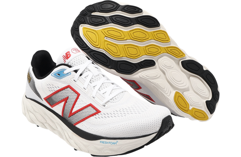 New Balance Fresh Foam X 880 V14 2E Wide White / Neo Flame Black - Mar ...