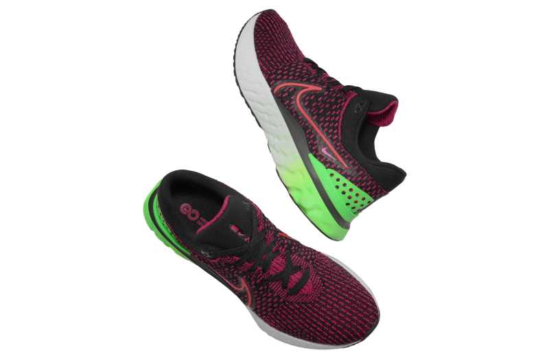 Nike React Infinity Run Flyknit 3 Black Siren Red Green  display picture 1