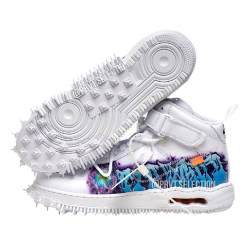 Off-White x Nike Air Force 1 Mid Graffiti - Jun 2023 - DE0500-100 