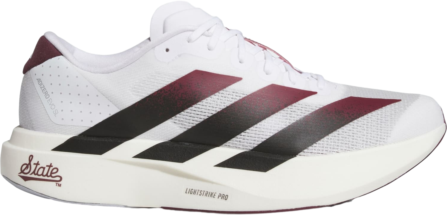Adidas Adizero Evo SL NC State White Red Running Wolfpack JQ4571 Men Sz 6,8,14 Adidas Adizero Evo SL Mens 7.5 White NC State Wolfpack  main image 2