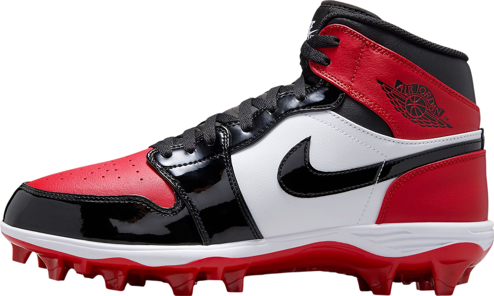 ?️Nike Jordan 1 Mid TD Cleats Red Black White Patent Football Shoes Size 11.5 Jordan 1 Mid TD Football Cleat White/Black | Hibbett main image 3