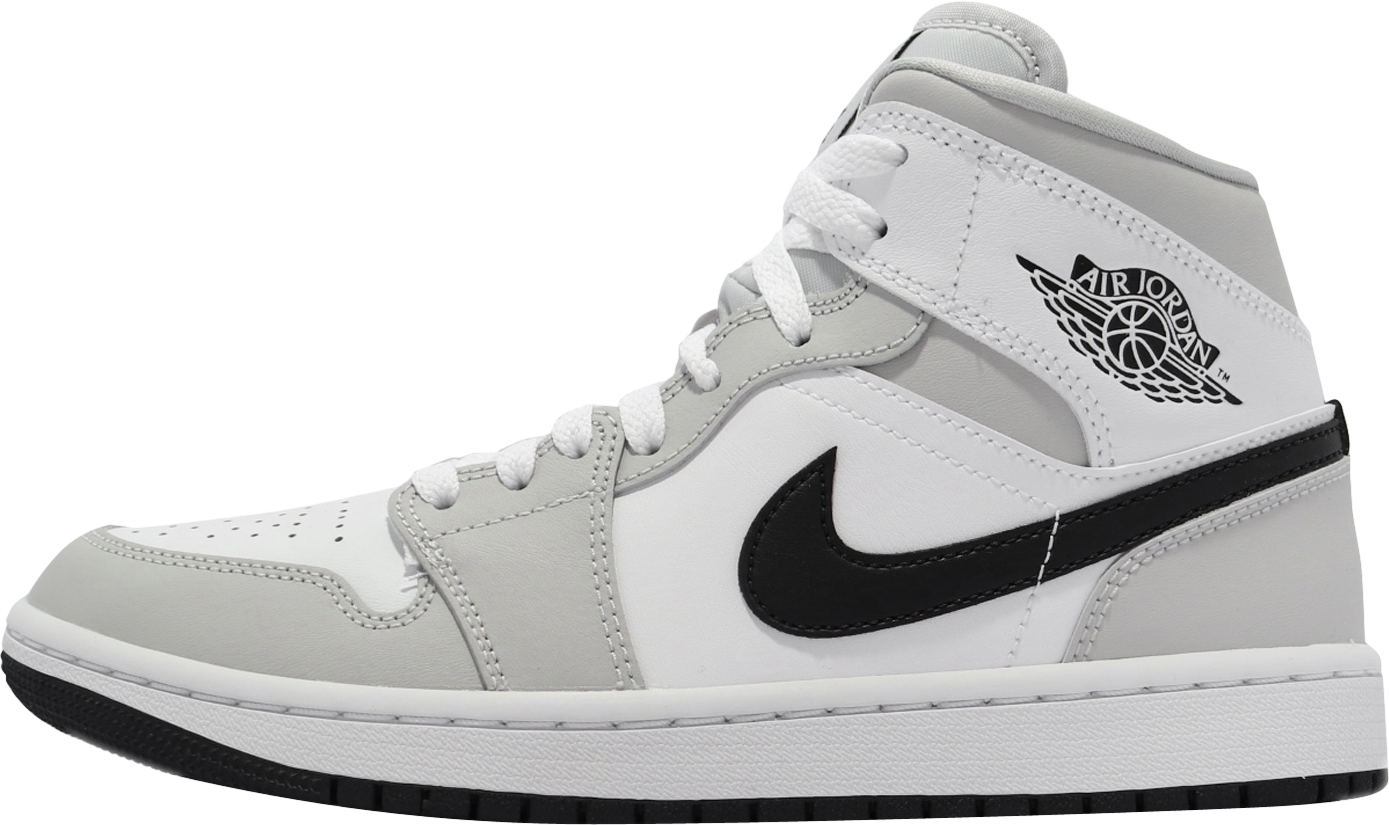Air Jordan 1 Mid WMNS White Light Smoke Grey | KicksOnFire