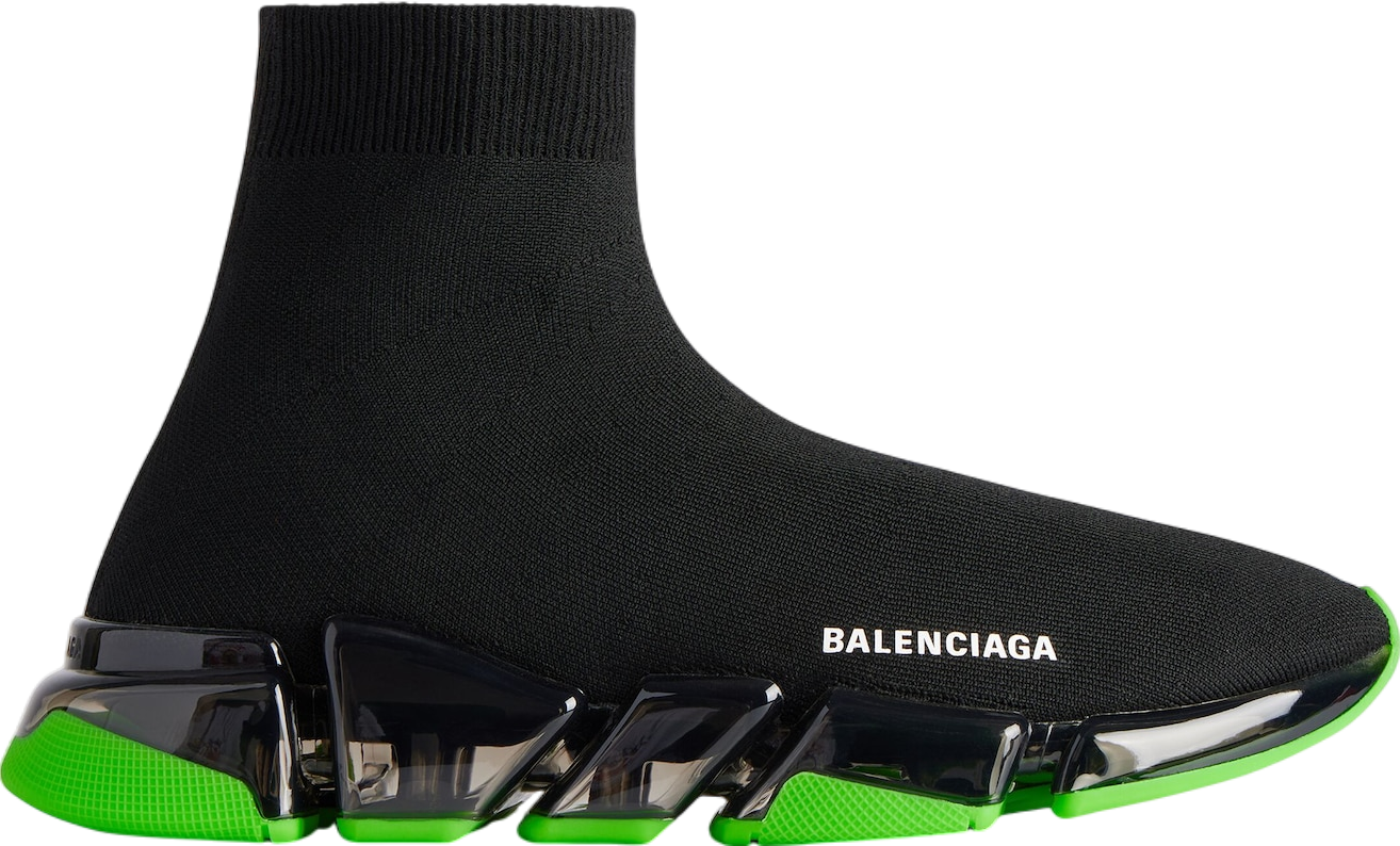 Balenciaga Speed 2.0 Full Clear Sole Recycled Knit Black / Orange 