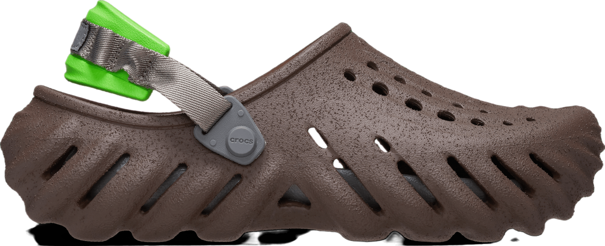 Crocs New Brown Foam Echo Sandstorm Clog with Neon Green Strap Crocs Green Echo Storm Sandstorm Slip-on Loafers Crocs main image 3