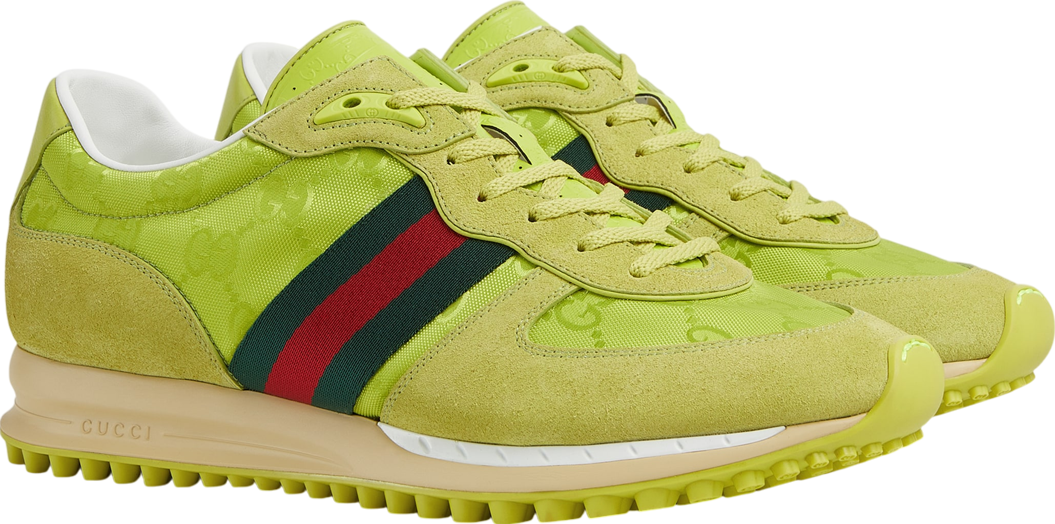 Gucci 832461 Men\'s Canvas Green GG Re-Motion sneaker, Size 9 Authentic Men main image 2