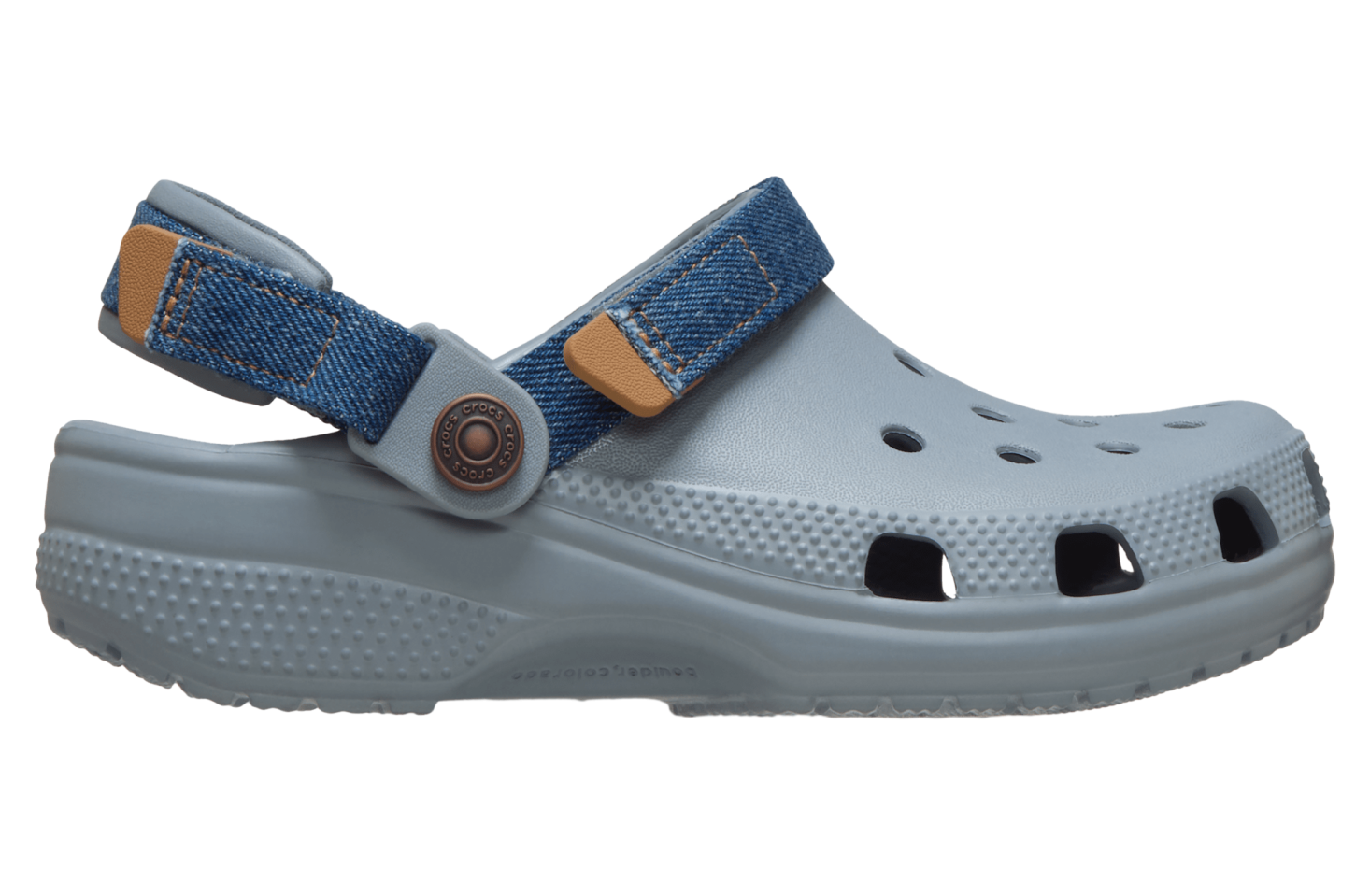 Crocs Classic Denim Adjustable Backstrap Clog GS Concrete | KicksOnFire