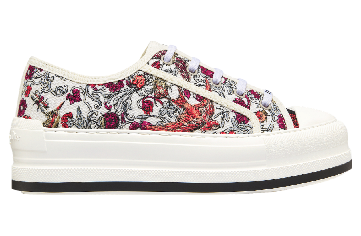 Dioramour Walkndior Platform WMNS White Multicolor Cotton / Cœur Des Curiosités Embroidery