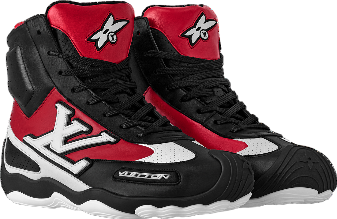 Louis Vuitton Red and Black High-Top Boots Louis Vuitton Marron Calfskin Catogram Laureate Platform  main image 4