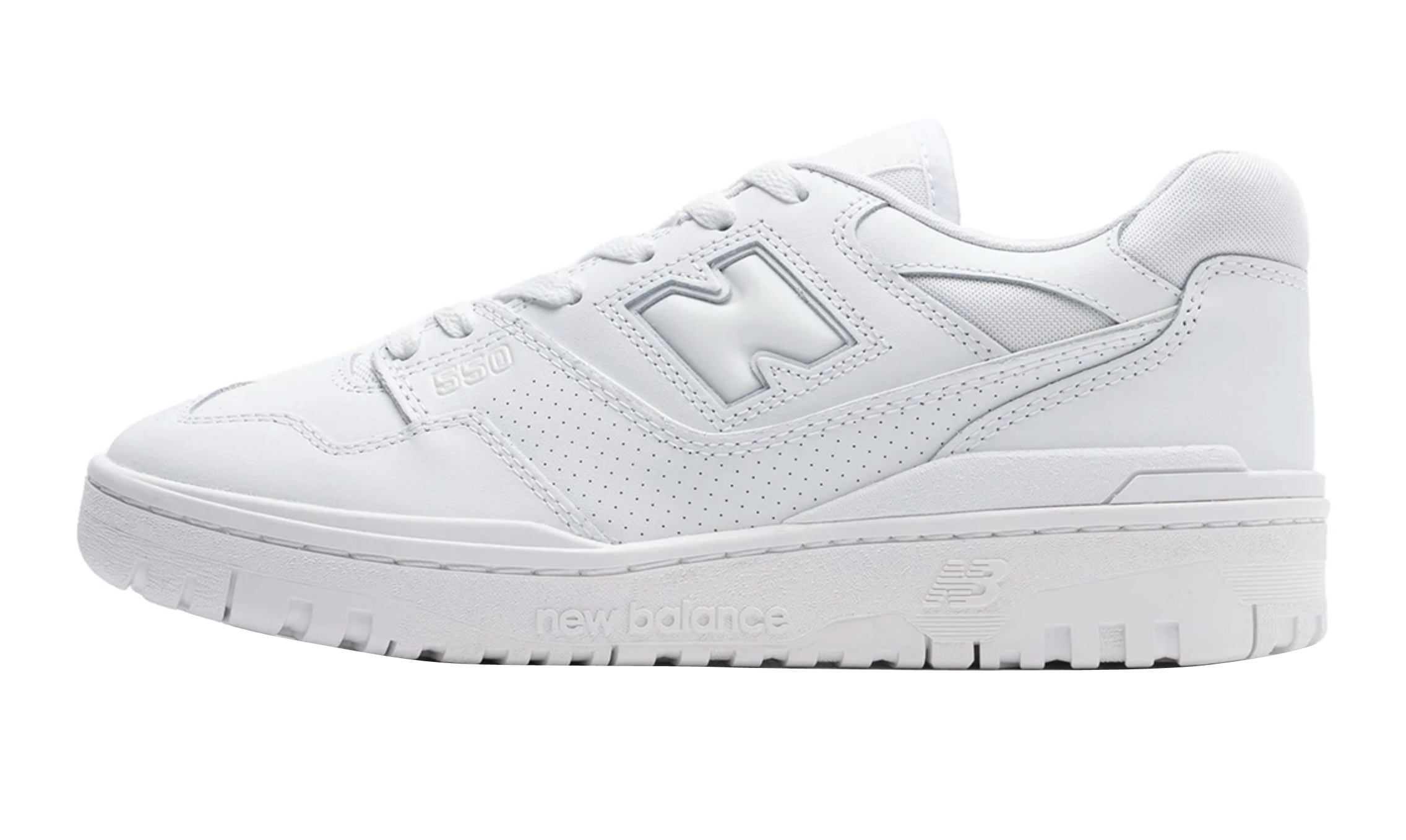 New Balance 550 Triple White 80\'s Retro Leather Sneakers, BB550PB1, Men\'s 12 New Balance 550 Triple White Leather Retro | Mercari main image 3