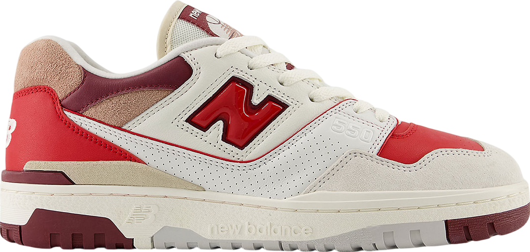 550＊レンガ くすみレッド パール ゴールド レトロボタン New Balance 550 White / Red / Maroon | KicksOnFire