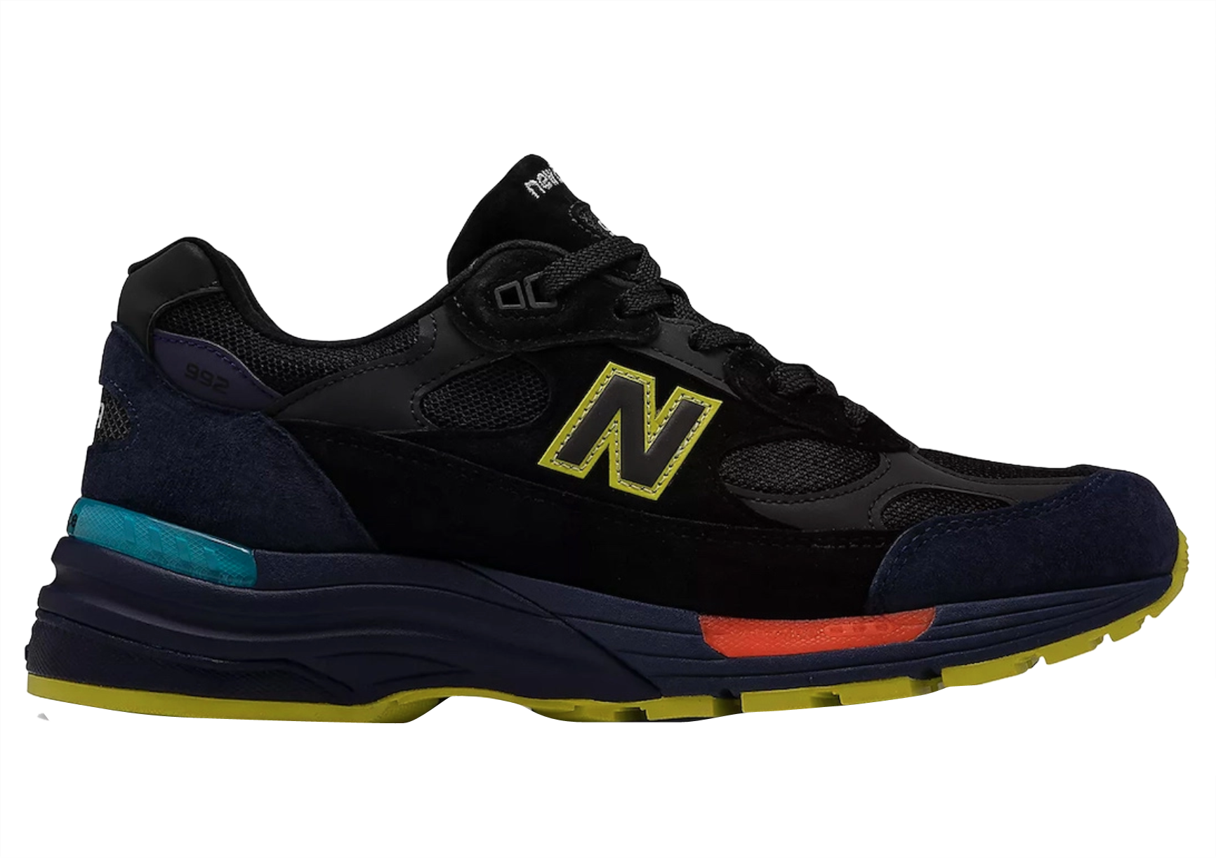 New Balance Men\'s Black with Neon Yellow and Orange Running Shoes Amazon.com | New Balance Men main image 2