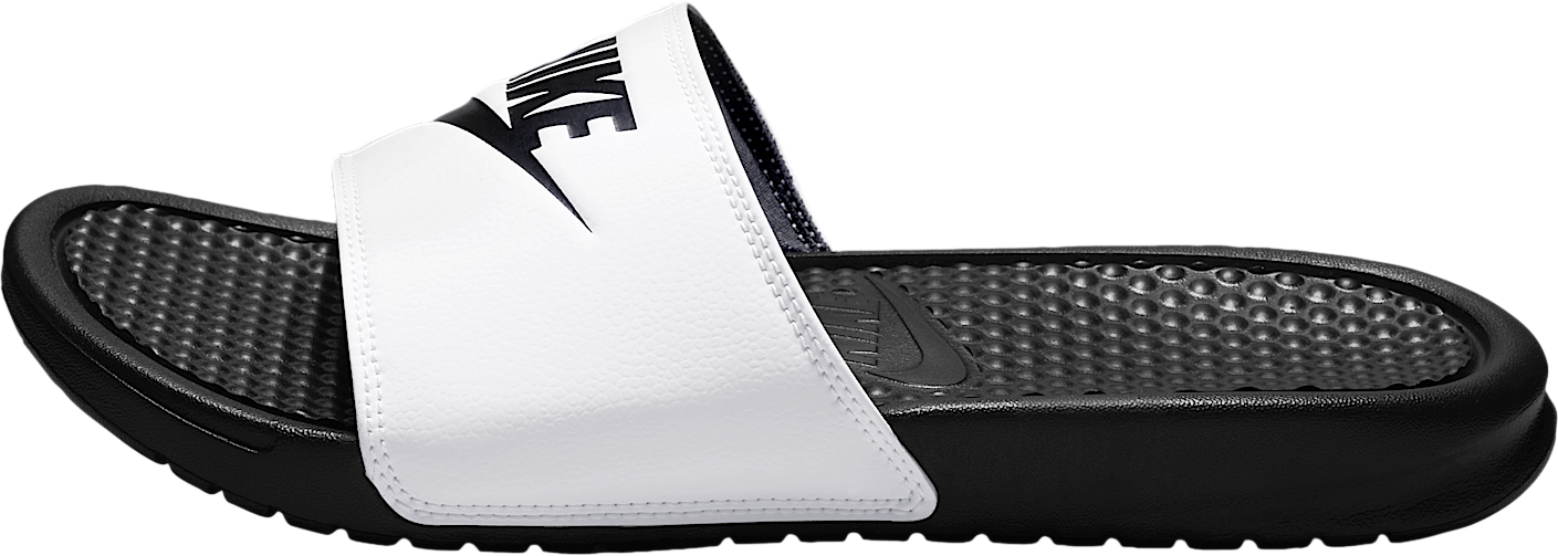 Nike Benassi JDI Swoosh Slides Sandals Slipper White Black Size 8 NIB Nike Benassi JDI Slides - Men main image 3